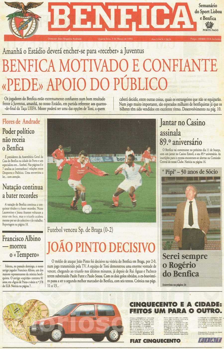 jornal o benfica 2629 1993-03-03